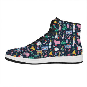 Christmas Animal Print High Top Leather Sneakers 63Iuv