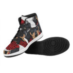 Christmas Dachshund Print High Top Leather Sneakers for Holiday Cheer