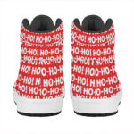 Christmas Festive Pattern High Top Leather Sneakers