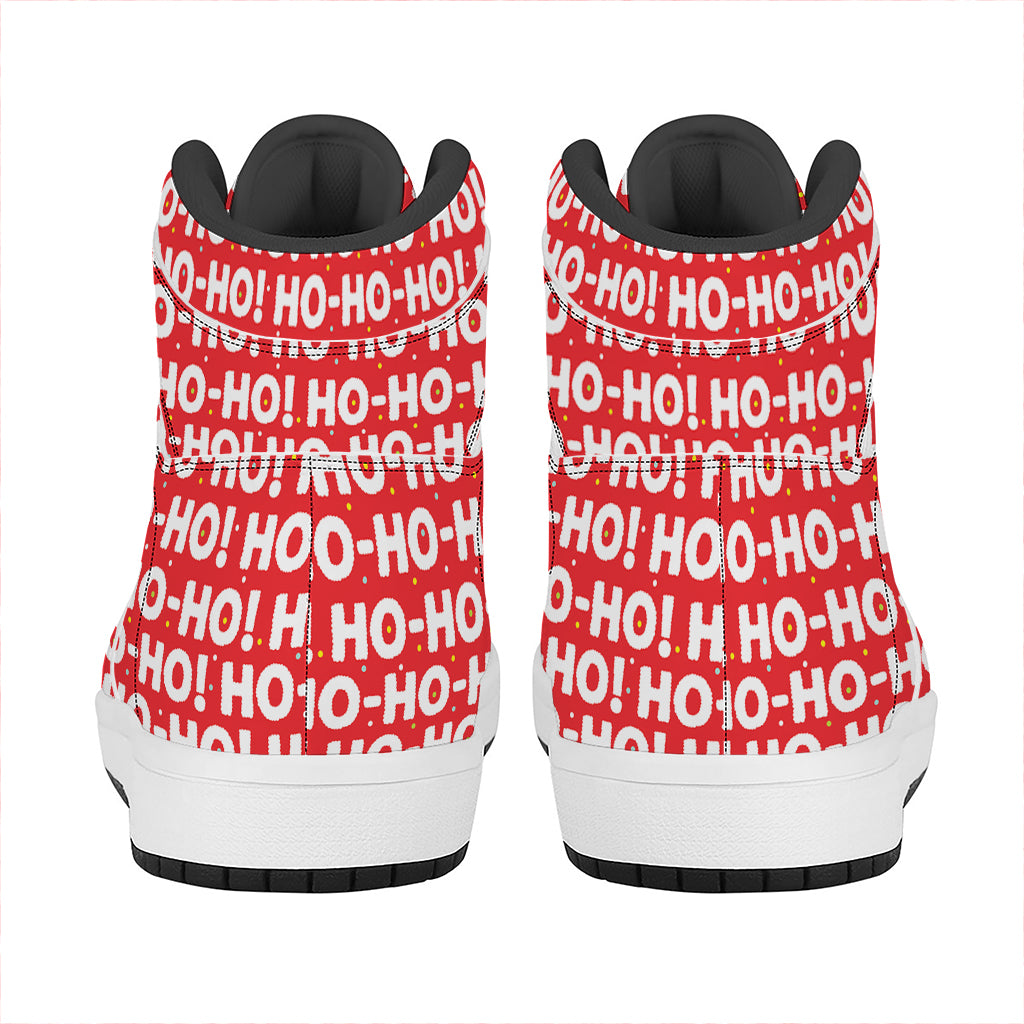 Christmas Festive Pattern High Top Leather Sneakers