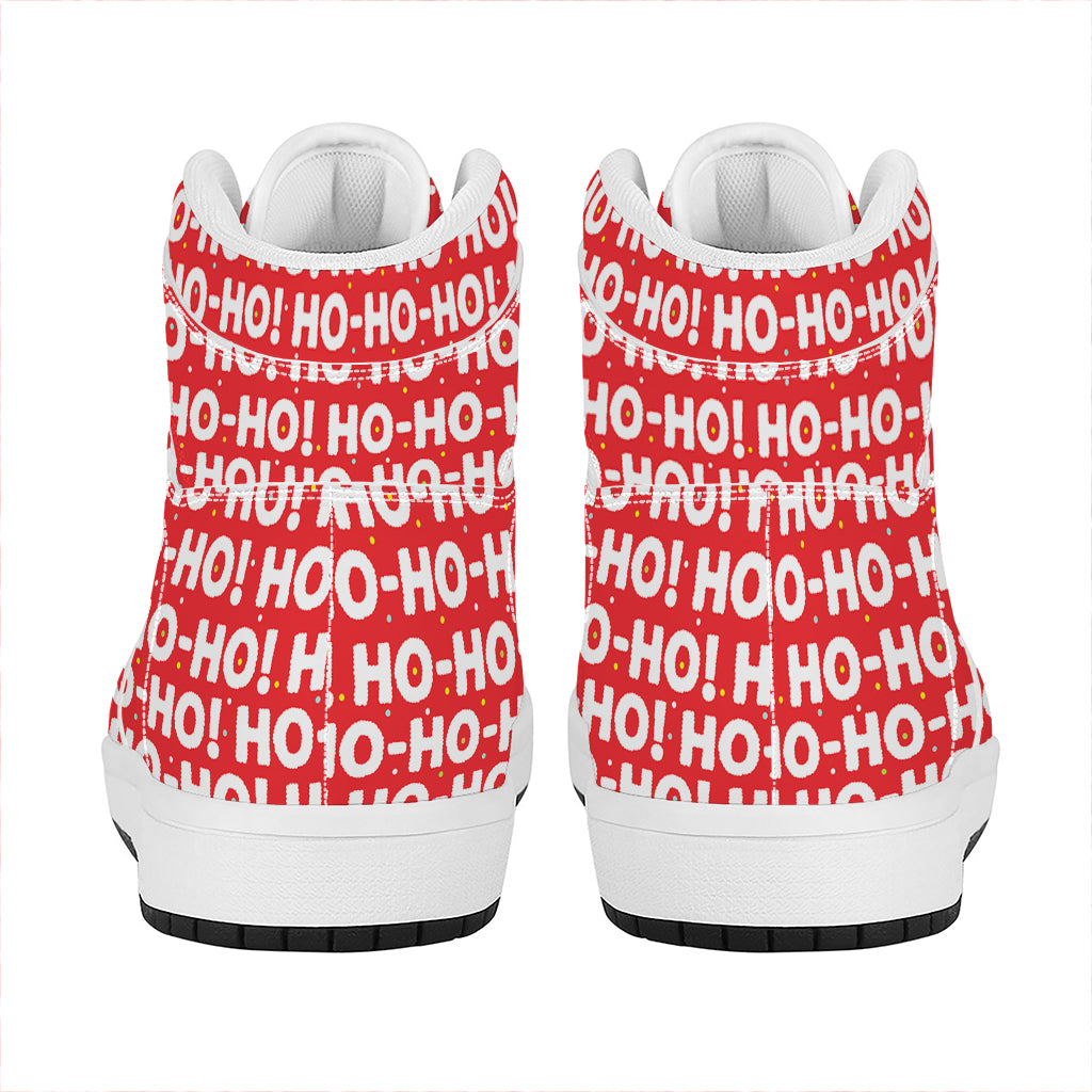 Christmas Festive Pattern High Top Leather Sneakers