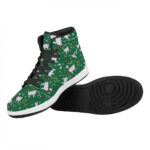 Christmas High Top Leather Sneakers for Llama Lovers