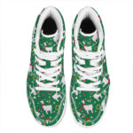 Christmas High Top Leather Sneakers for Llama Lovers