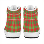 Christmas High Top Leather Sneakers with Buffalo Plaid Design