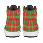 Christmas High Top Leather Sneakers with Buffalo Plaid Design