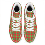 Christmas High Top Leather Sneakers with Buffalo Plaid Design