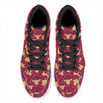 Christmas High Top Leather Sneakers with Deer Pattern Print