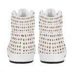 Christmas High Top Leather Sneakers with Festive Dots Design