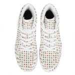 Christmas High Top Leather Sneakers with Festive Dots Design