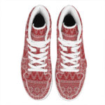 Christmas High Top Leather Sneakers with Festive Knitted Design