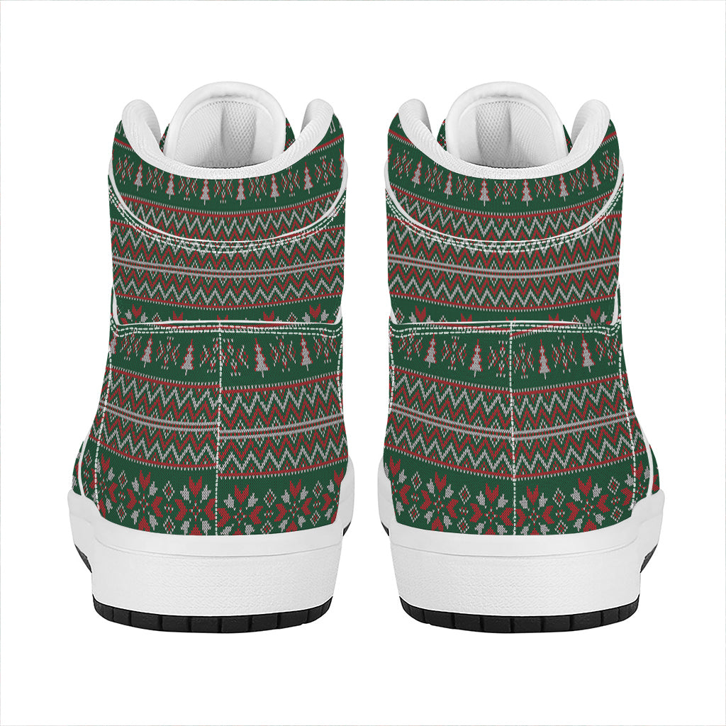 Christmas High Top Leather Sneakers with Festive