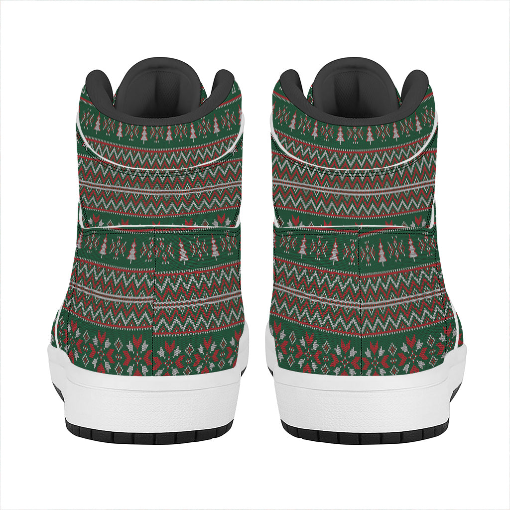 Christmas High Top Leather Sneakers with Festive