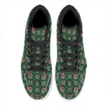 Christmas High Top Leather Sneakers with Festive Knitted Pattern