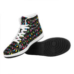 Christmas High Top Leather Sneakers with Festive Lights Design