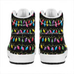 Christmas High Top Leather Sneakers with Festive Lights Design