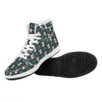 Christmas High Top Leather Sneakers with Festive Snowman Design