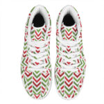 Christmas High Top Leather Sneakers with Festive Zigzag Design