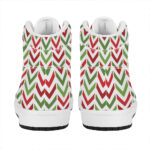 Christmas High Top Leather Sneakers with Festive Zigzag Design