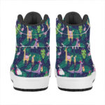 Christmas High Top Leather Sneakers with Fun Decoration Print