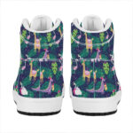 Christmas High Top Leather Sneakers with Fun Decoration Print