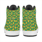 Christmas High Top Leather Sneakers with Fun Emoji Design