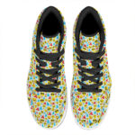 Christmas High Top Leather Sneakers with Fun Emoji Print