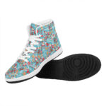 Christmas High Top Leather Sneakers with Fun Holiday Patterns