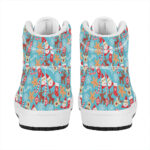 Christmas High Top Leather Sneakers with Fun Holiday Patterns