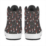 Christmas High Top Leather Sneakers with Gnome Pattern Design