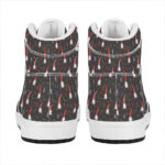 Christmas High Top Leather Sneakers with Gnome Pattern Design