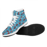 Christmas High Top Leather Sneakers with Knitted Pattern Design