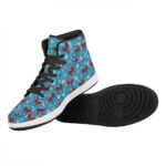 Christmas High Top Leather Sneakers with Knitted Pattern Design