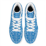 Christmas High Top Leather Sneakers with Nordic Knitted Pattern Design