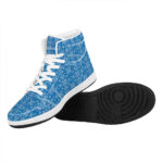 Christmas High Top Leather Sneakers with Nordic Knitted Pattern Design