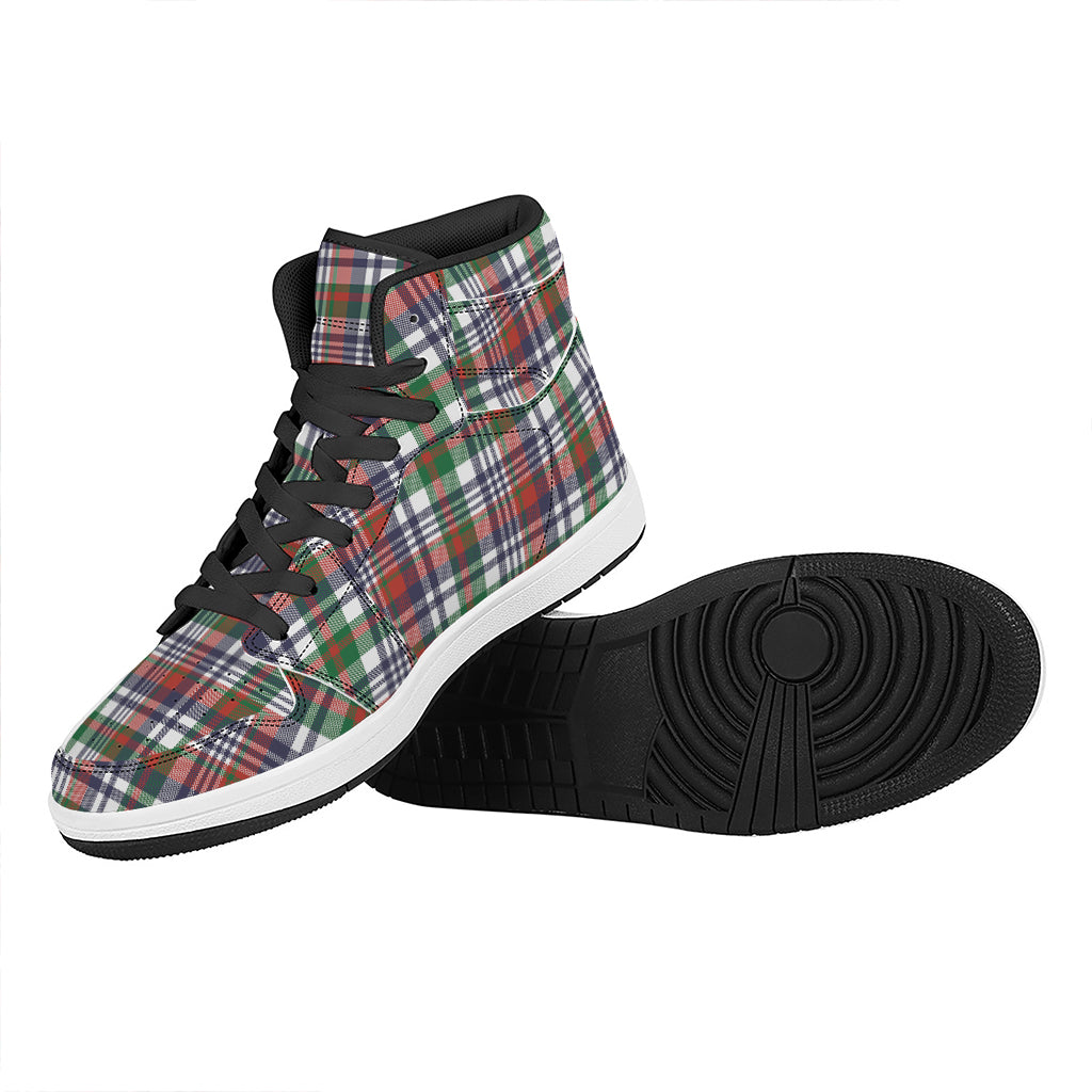 Christmas High Top Leather Sneakers with Plaid Design