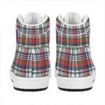 Christmas High Top Leather Sneakers with Plaid Design