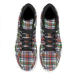 Christmas High Top Leather Sneakers with Plaid Design