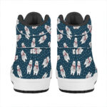 Christmas High Top Leather Sneakers with Polar Bear Print