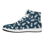 Christmas High Top Leather Sneakers with Polar Bear Print