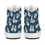 Christmas High Top Leather Sneakers with Polar Bear Print