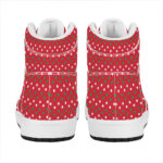 Christmas High Top Leather Sneakers with Polka Dot Design