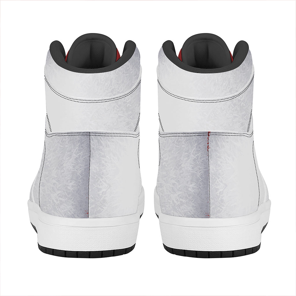 Christmas High Top Leather Sneakers with Santa Claus Beard Design