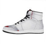 Christmas High Top Leather Sneakers with Santa Claus Beard Design