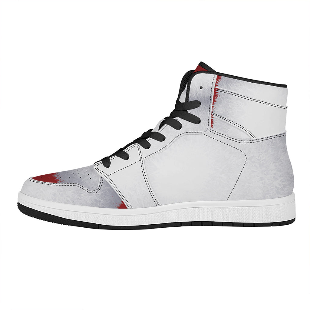 Christmas High Top Leather Sneakers with Santa Claus Beard Design