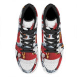 Christmas High Top Leather Sneakers with Santa Claus Design