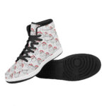 Christmas High Top Leather Sneakers with Santa Claus