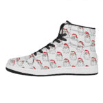 Christmas High Top Leather Sneakers with Santa Claus