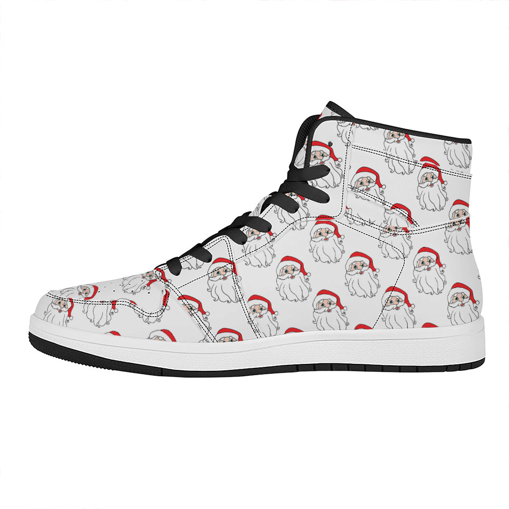 Christmas High Top Leather Sneakers with Santa Claus