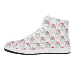 Christmas High Top Leather Sneakers with Santa Claus