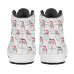 Christmas High Top Leather Sneakers with Santa Claus